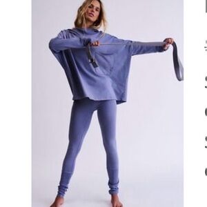 Free People Hot Shot Blue Hoodie and Leggings Set